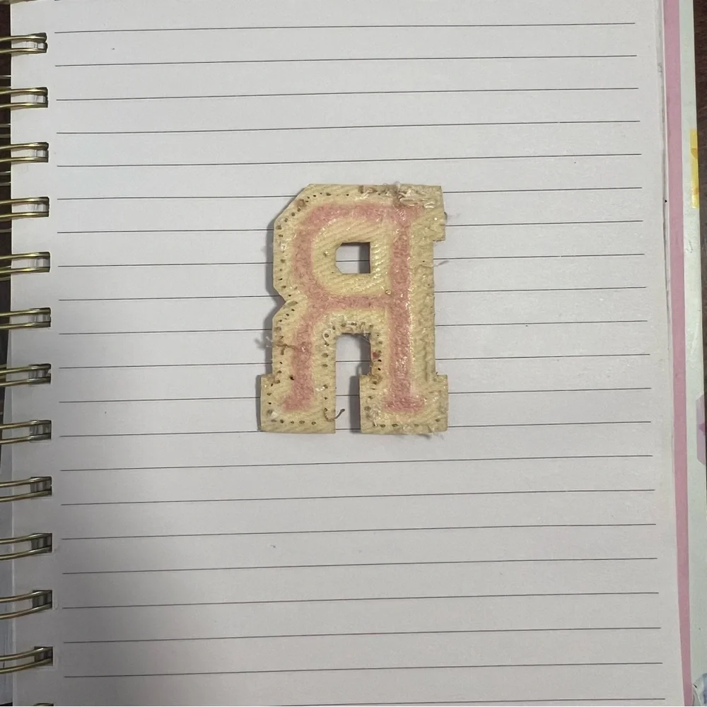 Stoney Clover Lane Chenille Pink Letter R Patch - Picture 3 of 5
